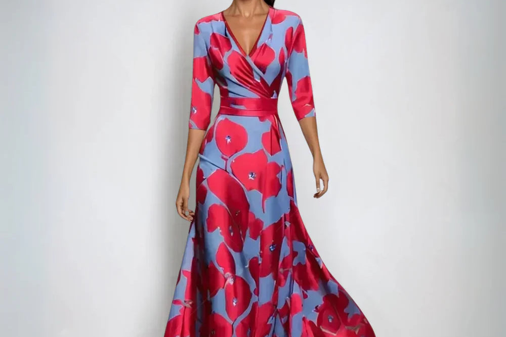 Eliana™ | Elegant Floral A-Line Dress