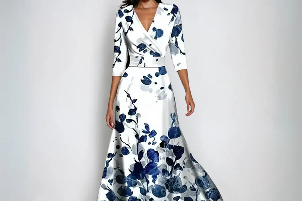 Eliana™ | Elegant Floral A-Line Dress