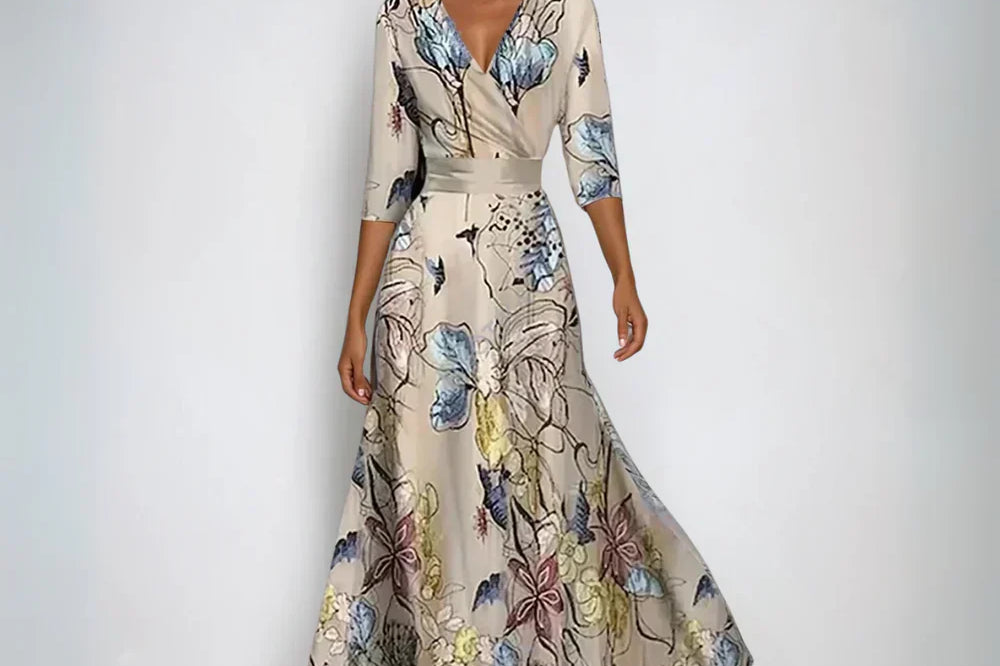 Eliana™ | Elegant Floral A-Line Dress