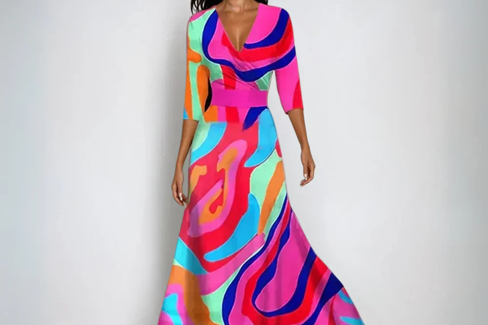Eliana™ | Elegant Floral A-Line Dress