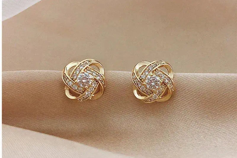 Elegant Silver Floral Stud Earrings