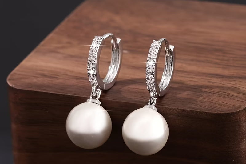The Geometric Pearl Drop Earrings