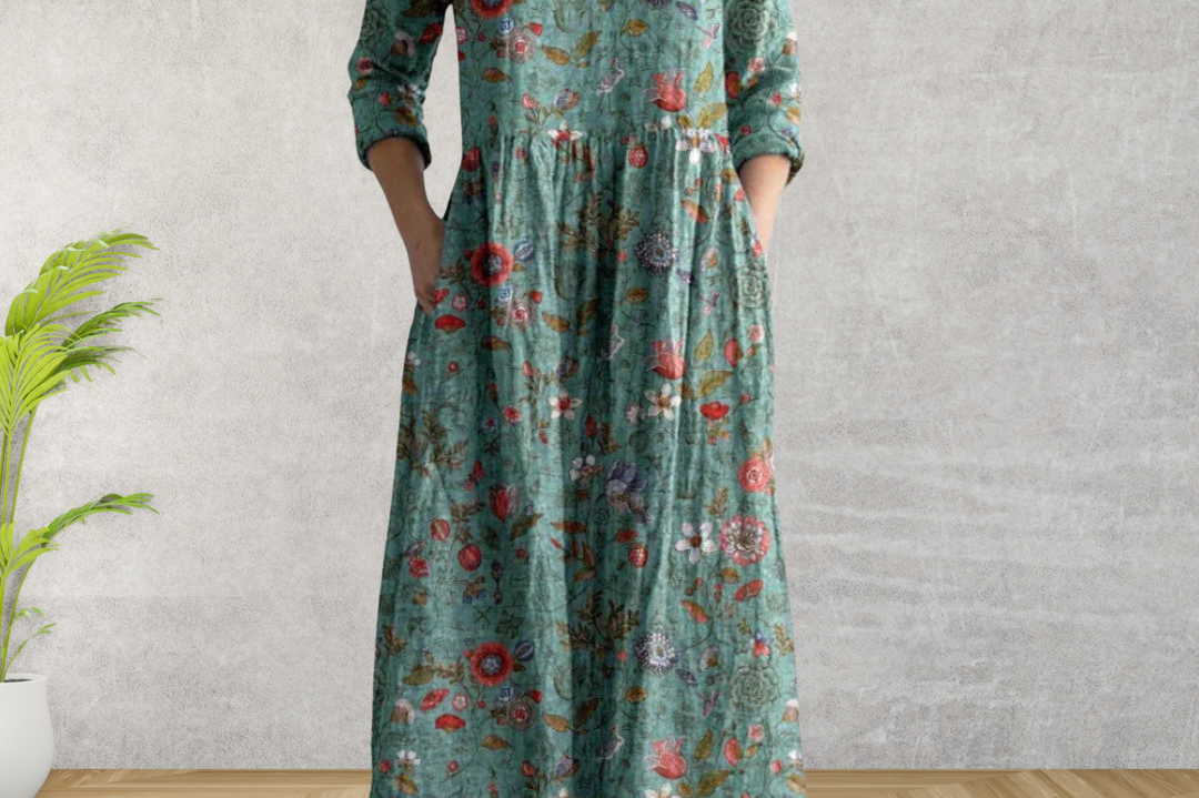 Yulya™ | Elegant Floral Midi Dress