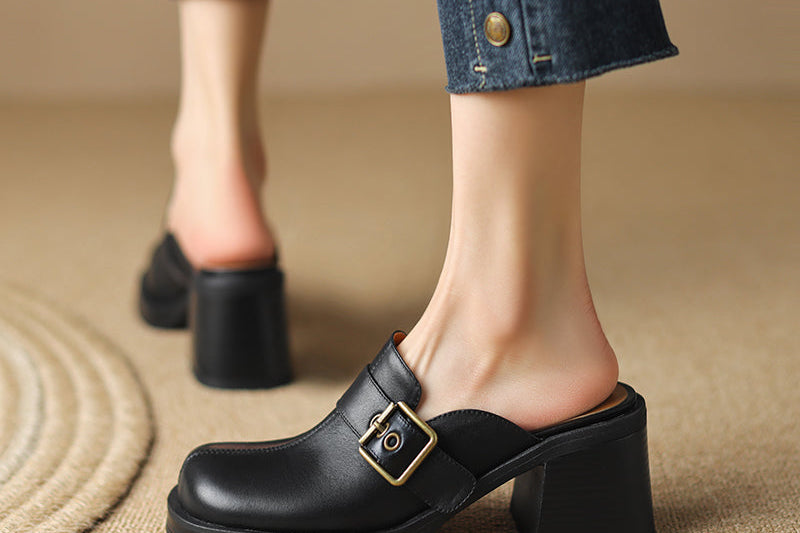 Mirel Genuine Leather Mules