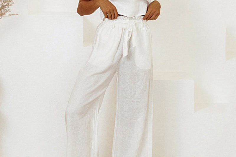 Megan - Minimalist Top and Wide-Leg Pants Set