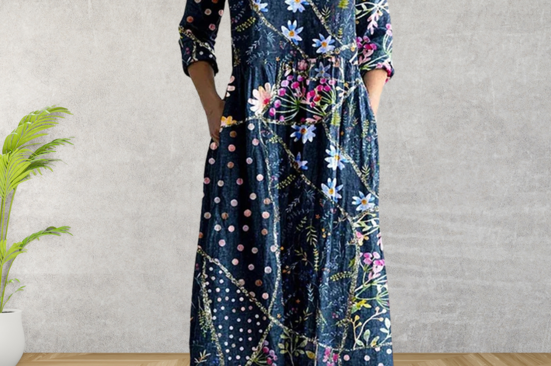 Yulya™ | Elegant Floral Midi Dress