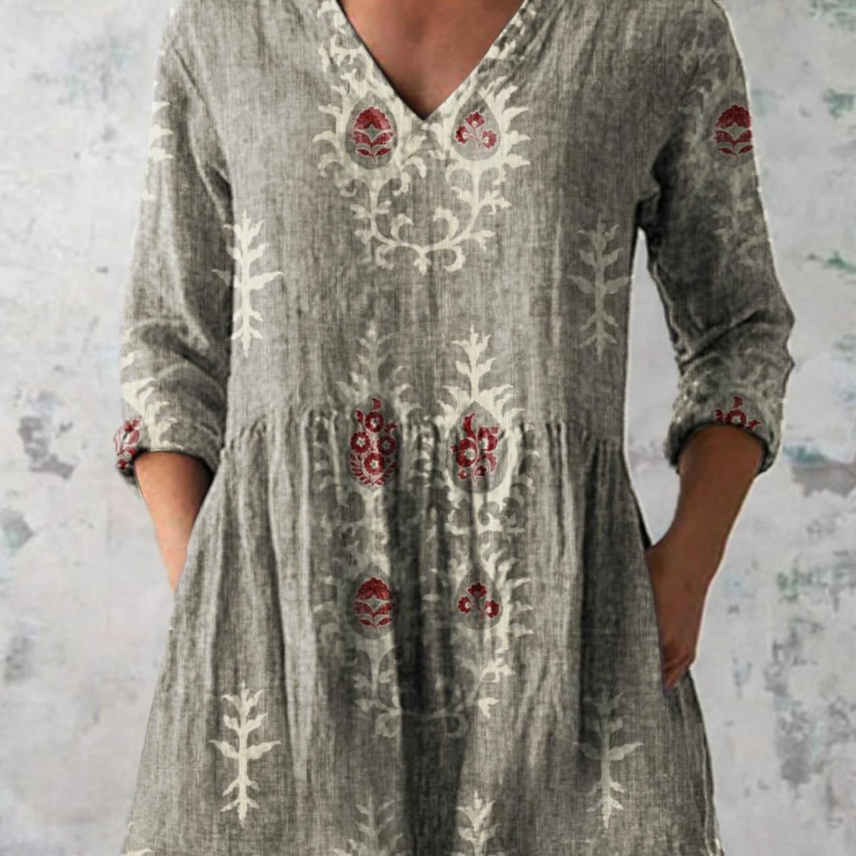 Elise | Long Blouse with V-Neck