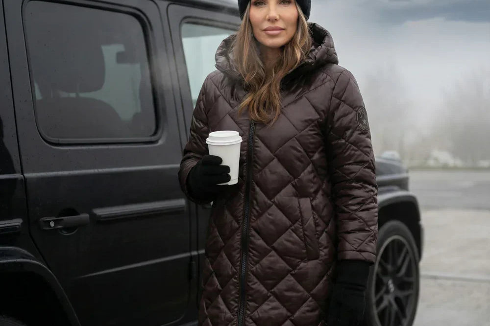 Claire | Quilted Hooded Long Coat