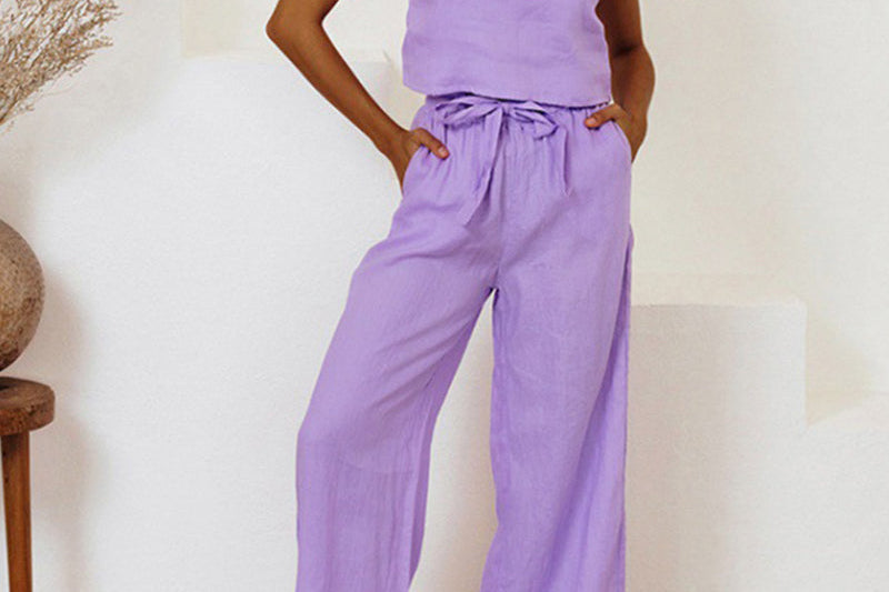 Megan - Minimalist Top and Wide-Leg Pants Set