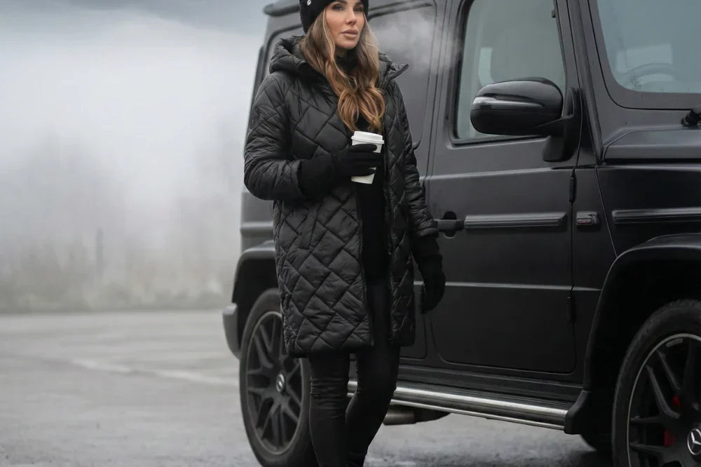 Claire | Quilted Hooded Long Coat