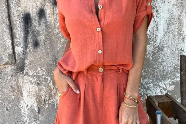 Melda - Breezy Buttoned Set