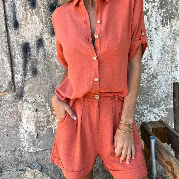 Melda - Breezy Buttoned Set