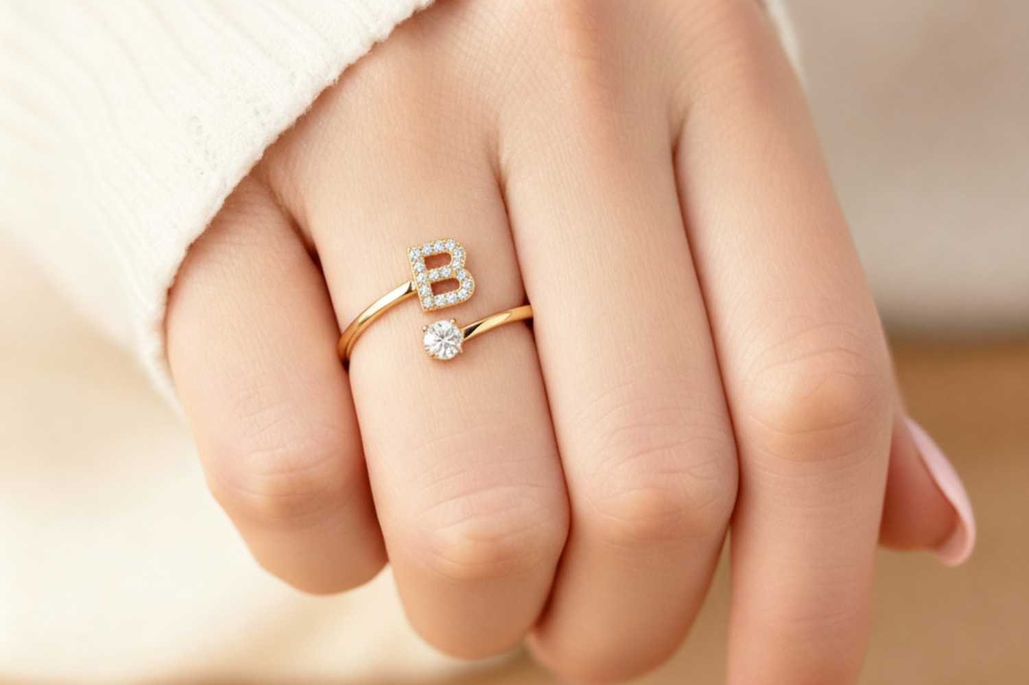 Charming Custom Initial Ring