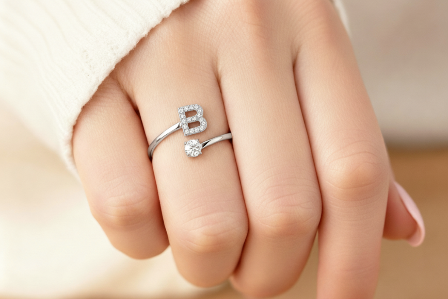 Charming Custom Initial Ring