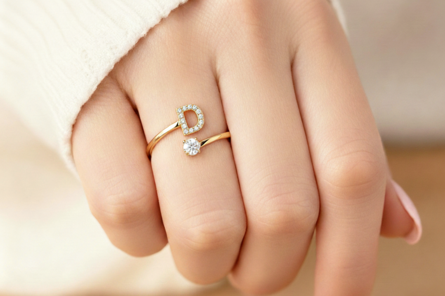 Charming Custom Initial Ring