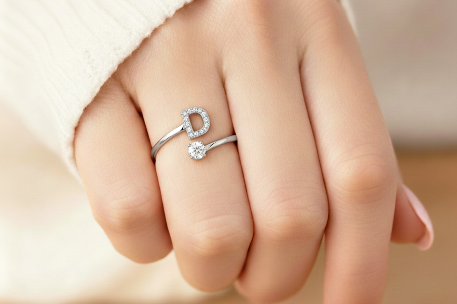 Charming Custom Initial Ring