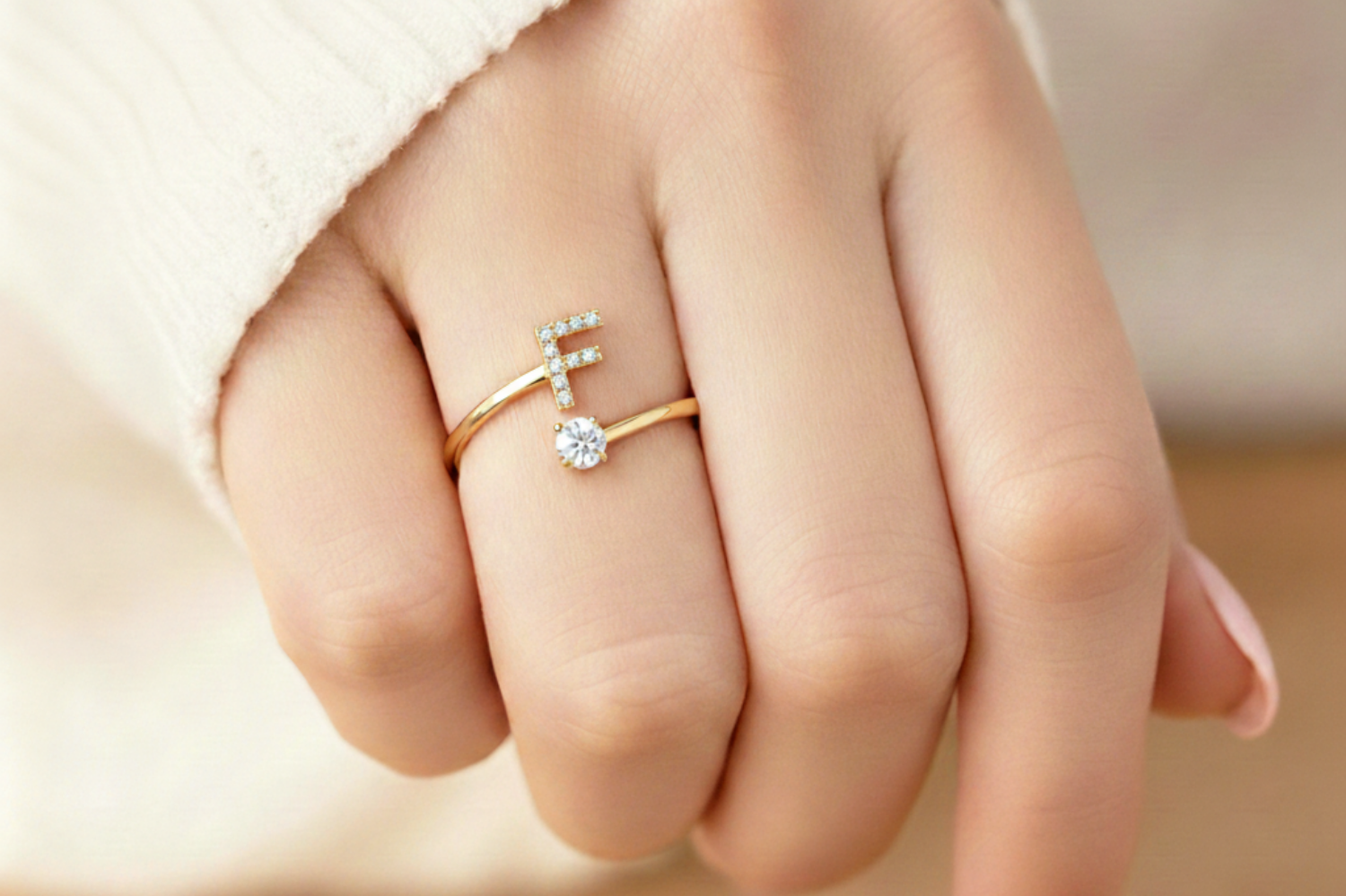 Charming Custom Initial Ring