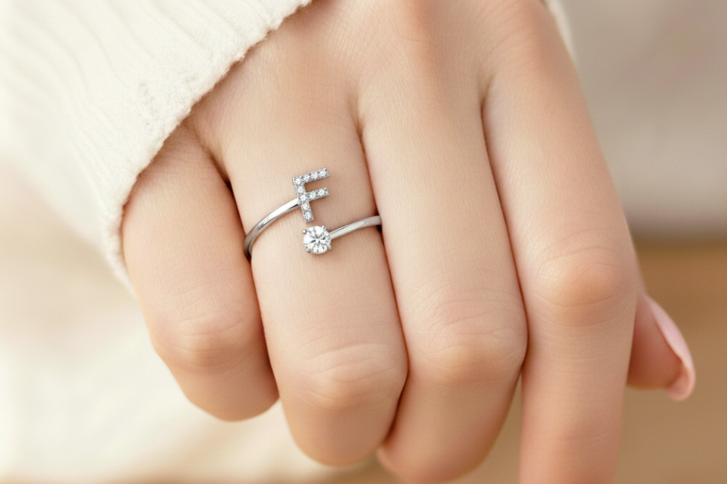 Charming Custom Initial Ring