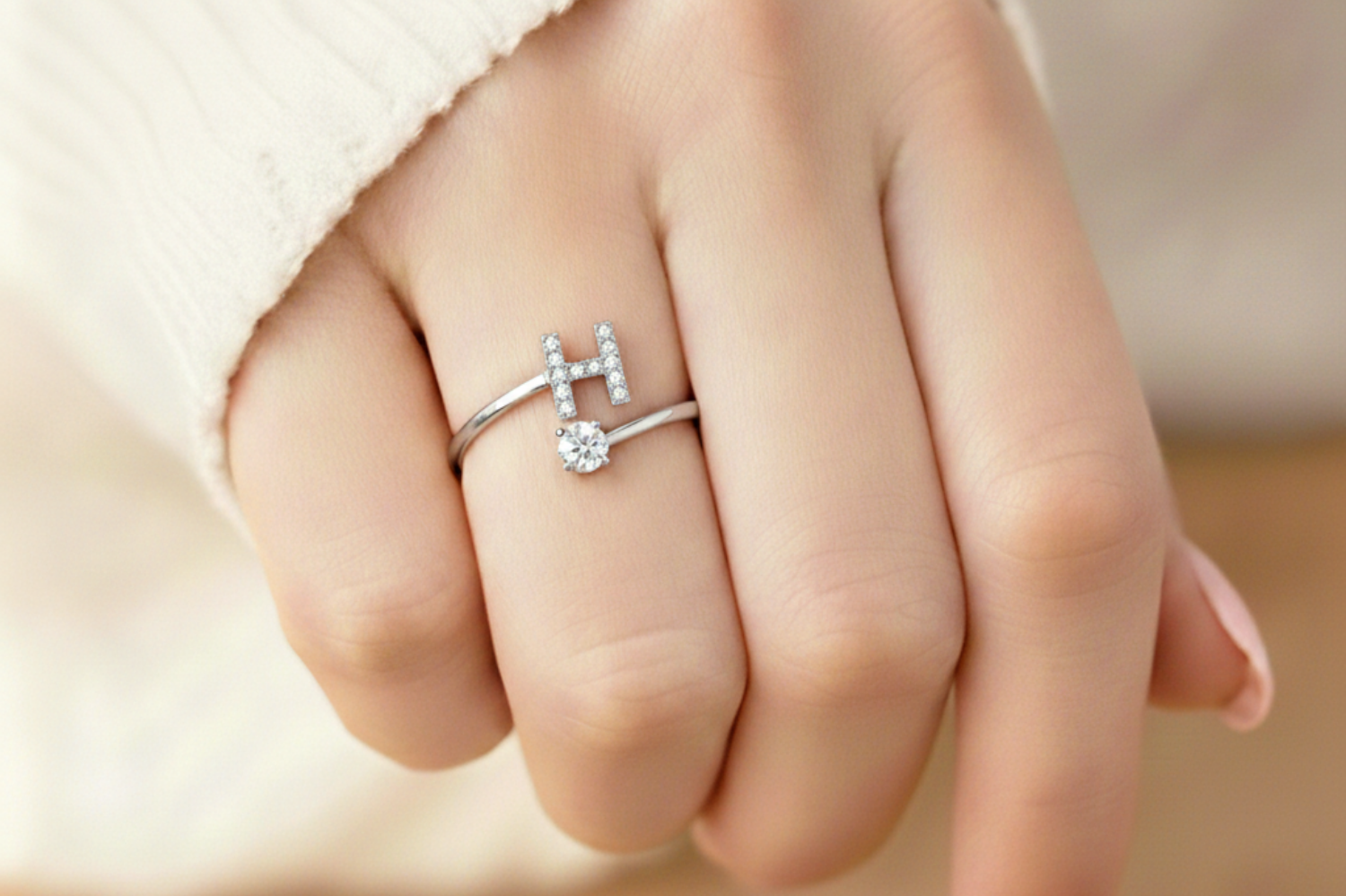 Charming Custom Initial Ring