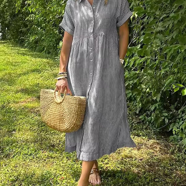 Ishka™ | Striped Shirt Dress