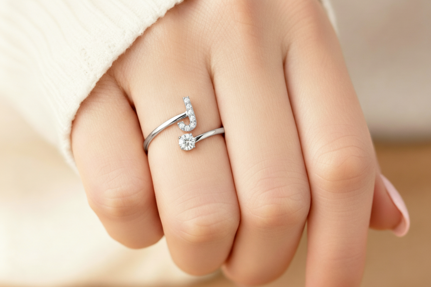 Charming Custom Initial Ring