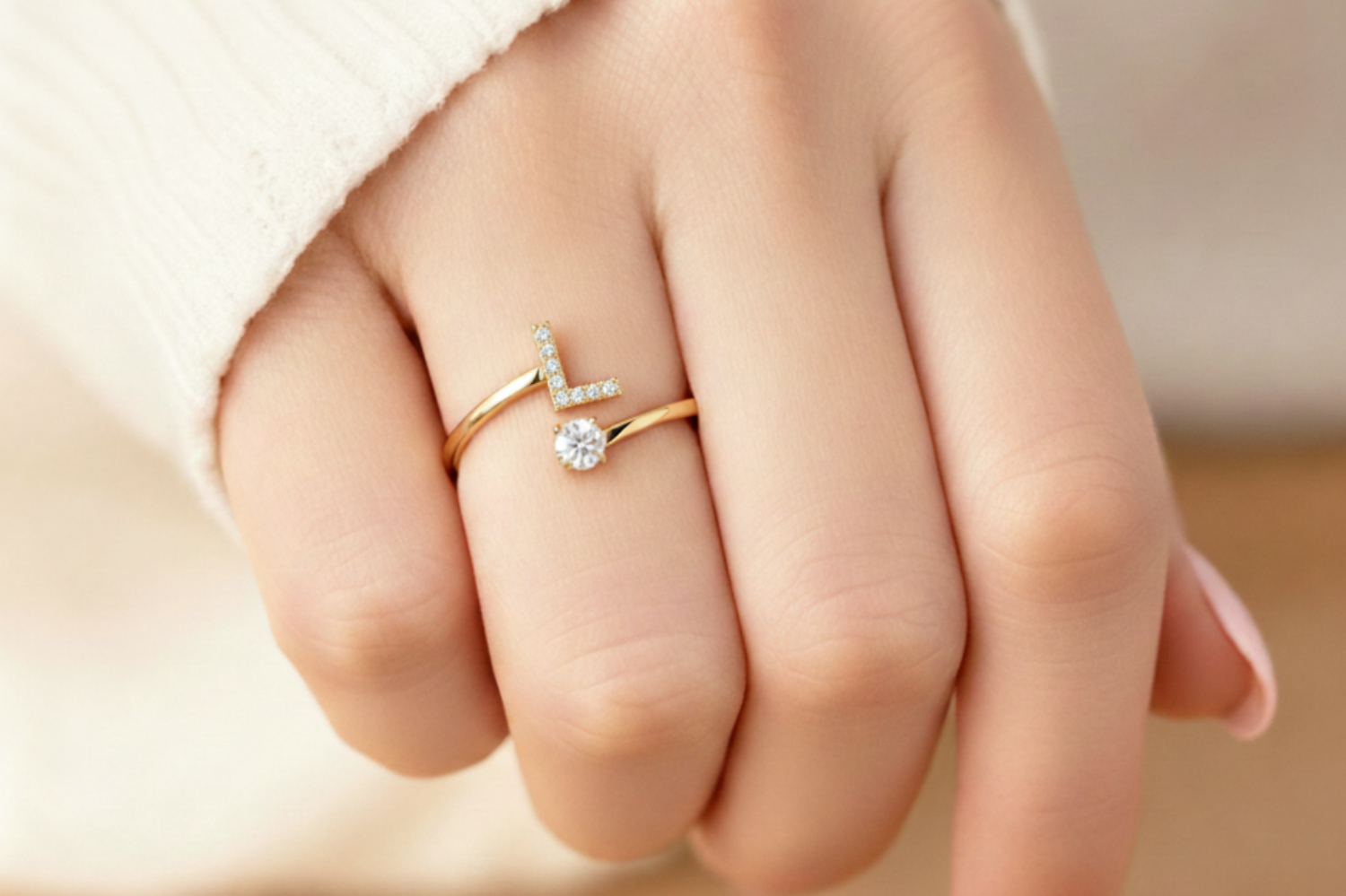 Charming Custom Initial Ring
