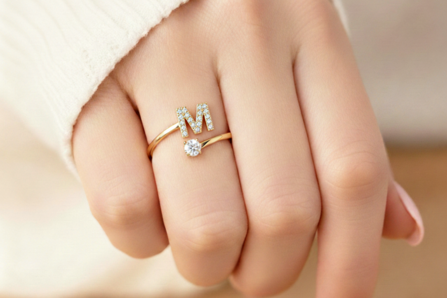Charming Custom Initial Ring