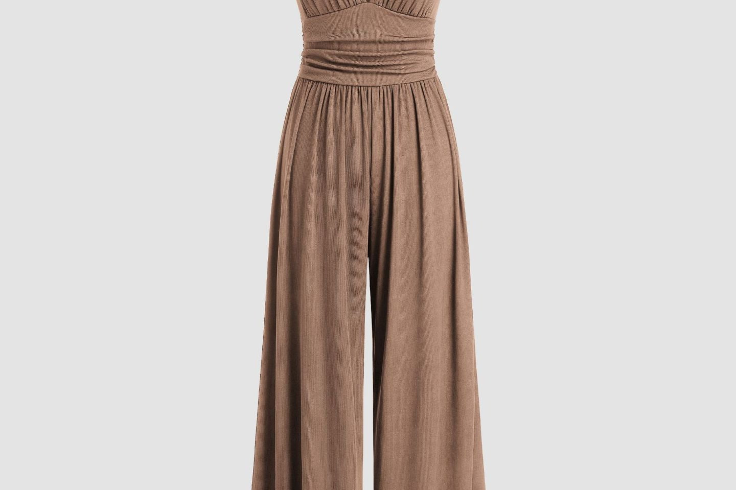 CHARITY | Textured Chic Sleeveless Wide-Leg Jumpsuit