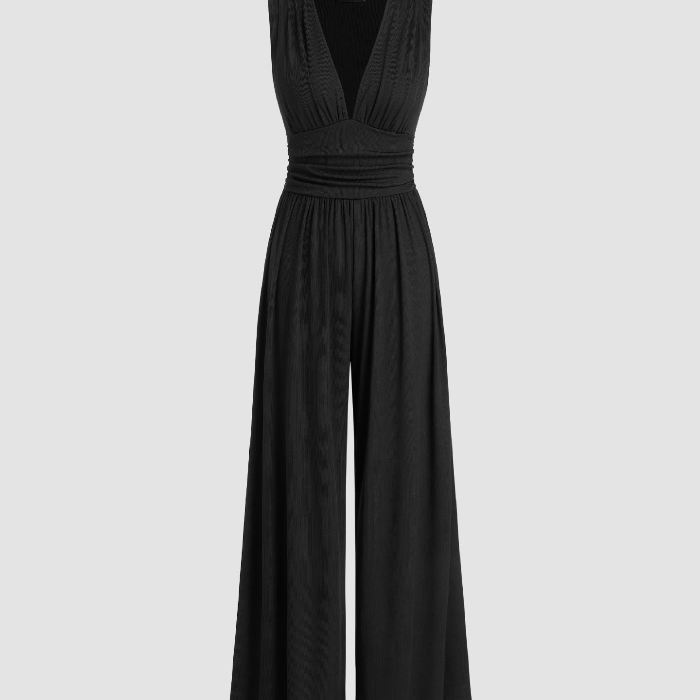 CHARITY | Textured Chic Sleeveless Wide-Leg Jumpsuit