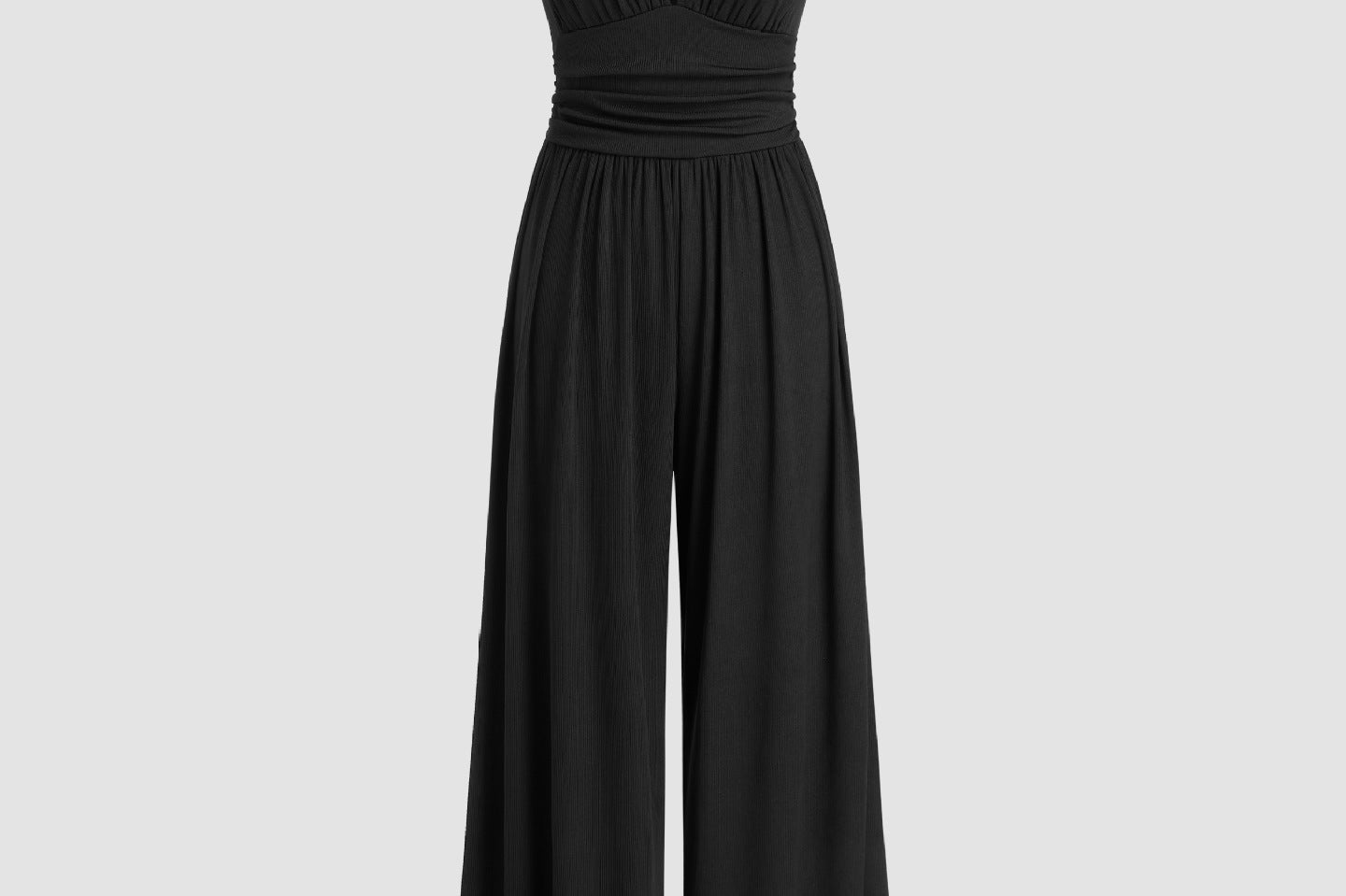 CHARITY | Textured Chic Sleeveless Wide-Leg Jumpsuit