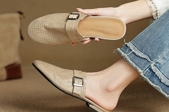 Cassie Genuine Leather Mules