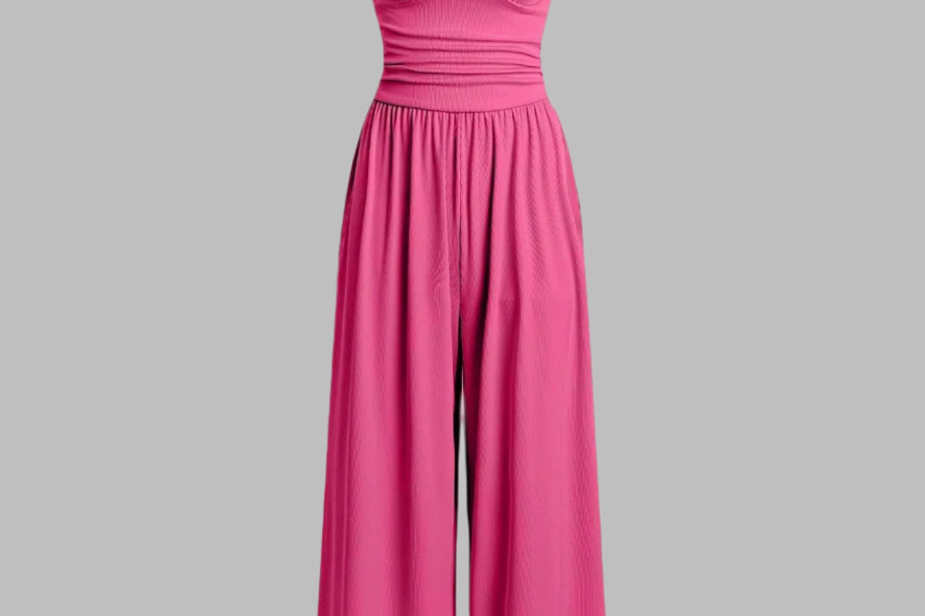 CHARITY | Textured Chic Sleeveless Wide-Leg Jumpsuit