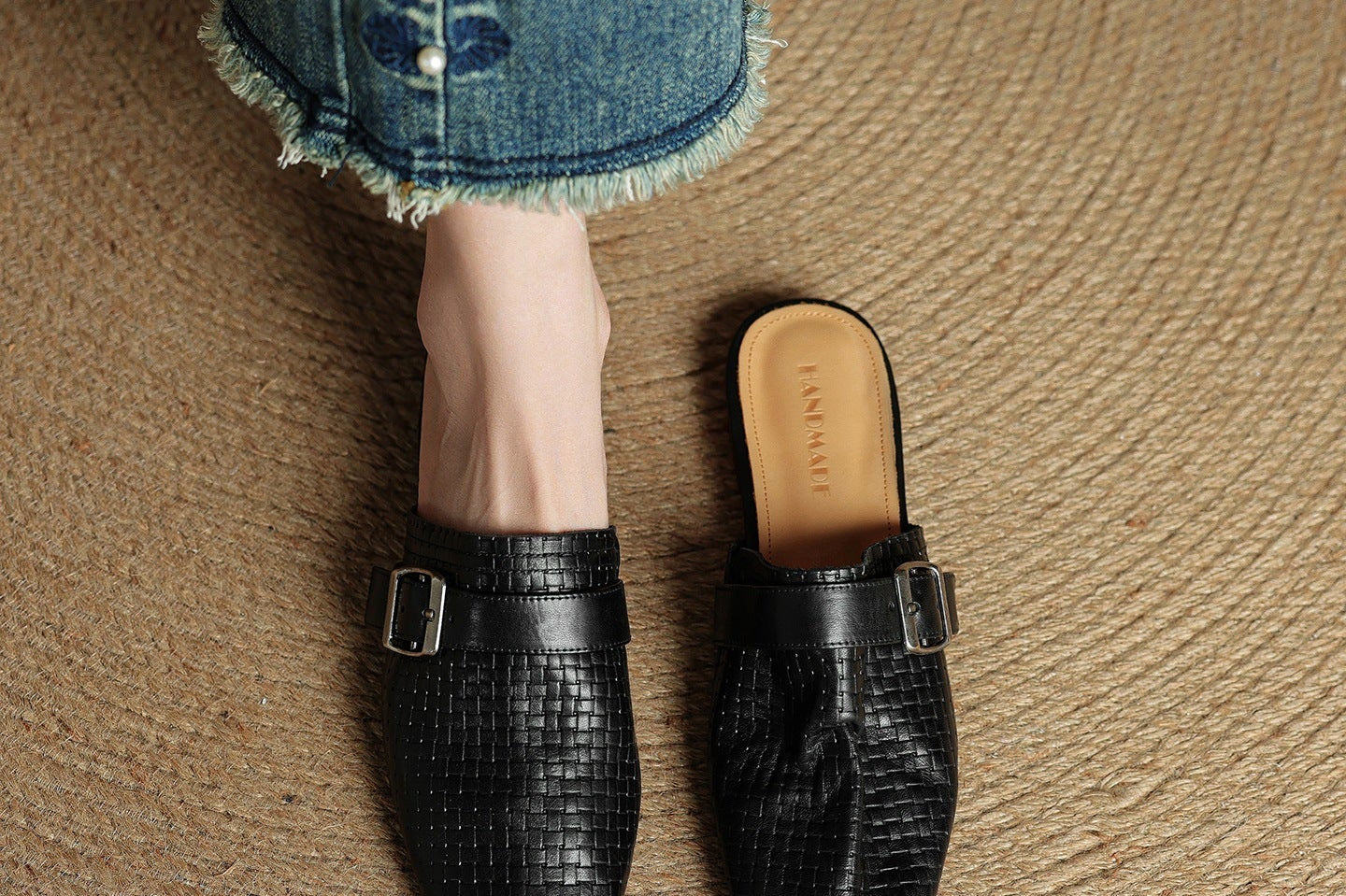 Cassie Genuine Leather Mules