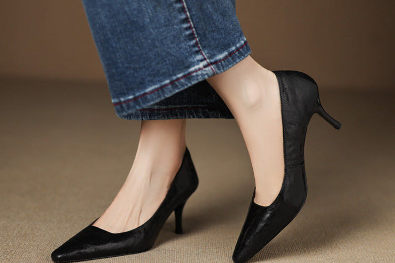 Zala Genuine Leather Heels