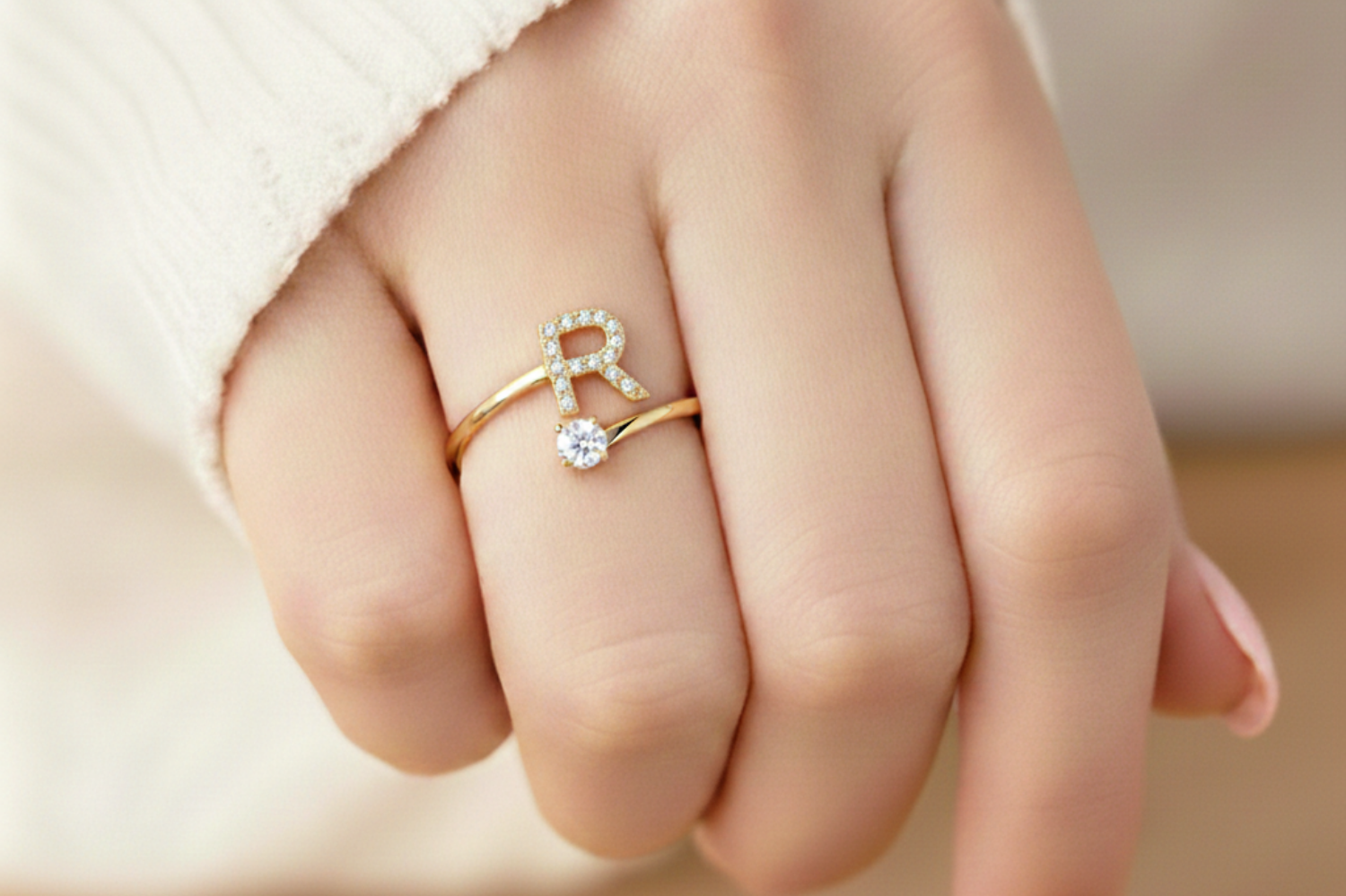 Charming Custom Initial Ring