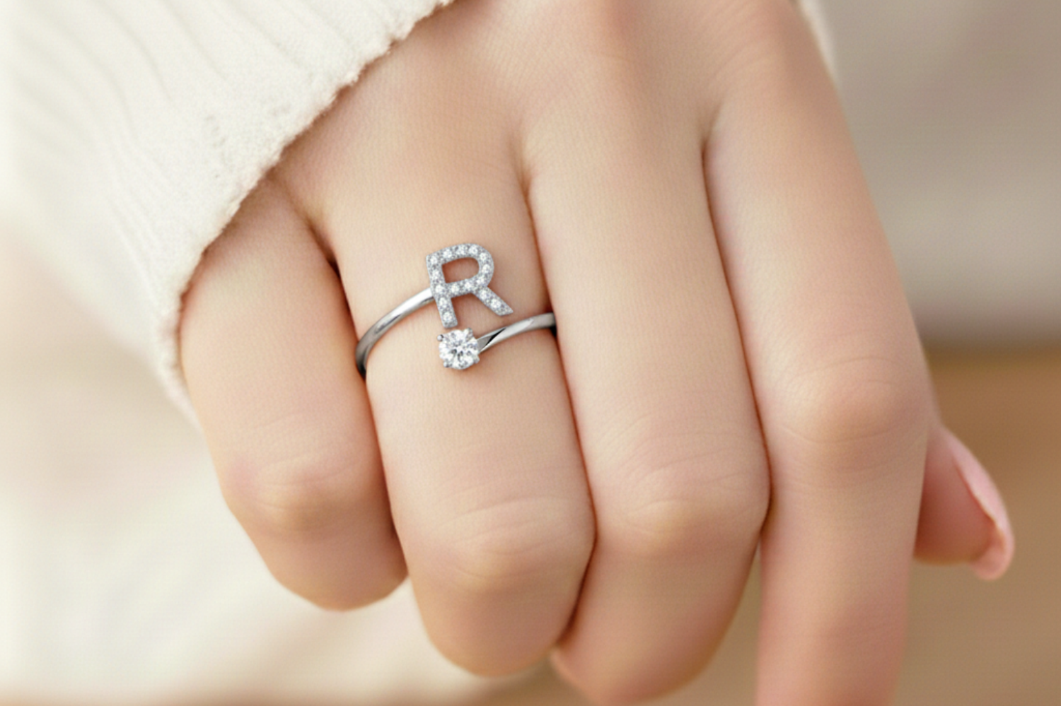 Charming Custom Initial Ring