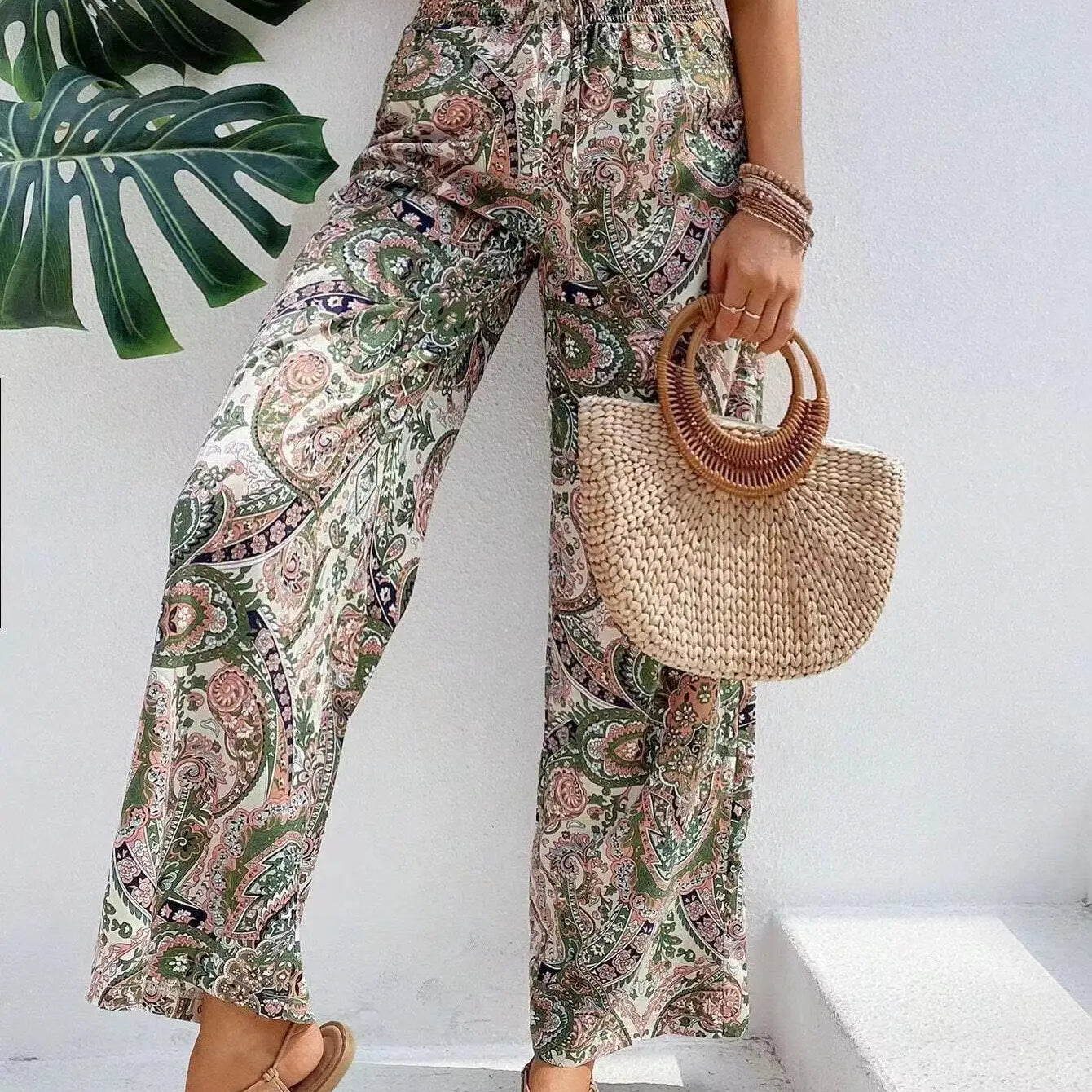 Olivia™ - Vintage Printed Wide-leg Pants