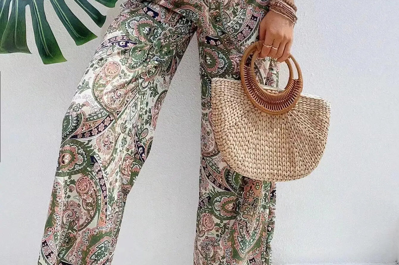 Olivia™ - Vintage Printed Wide-leg Pants
