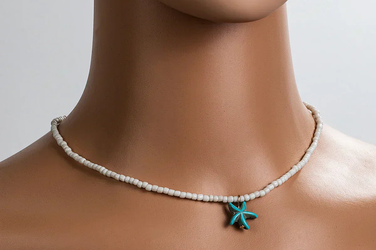 Graceful Turquoise Starfish Necklace