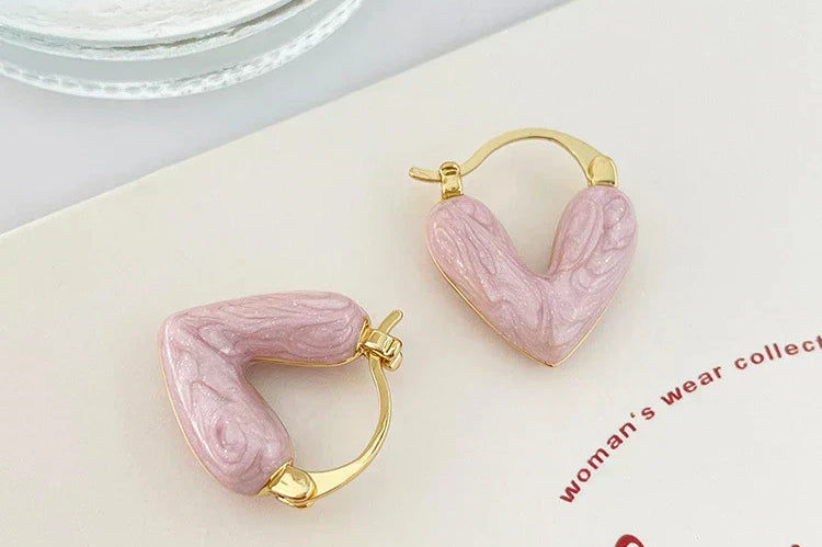 Graceful Heart Hoop Earrings