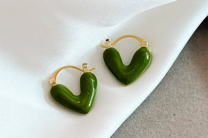 Graceful Heart Hoop Earrings