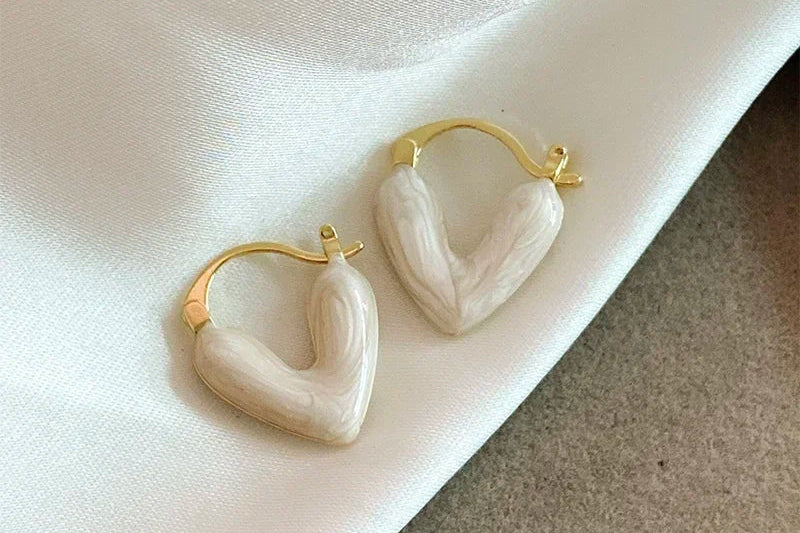 Graceful Heart Hoop Earrings