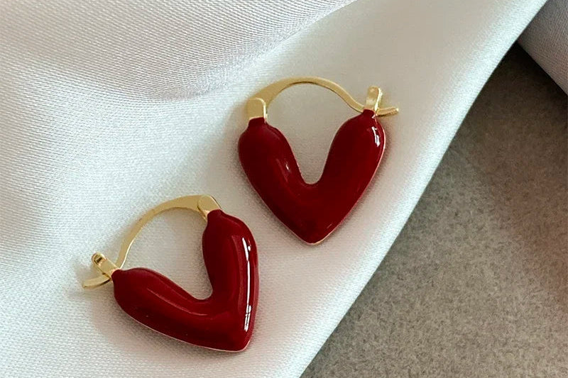 Graceful Heart Hoop Earrings