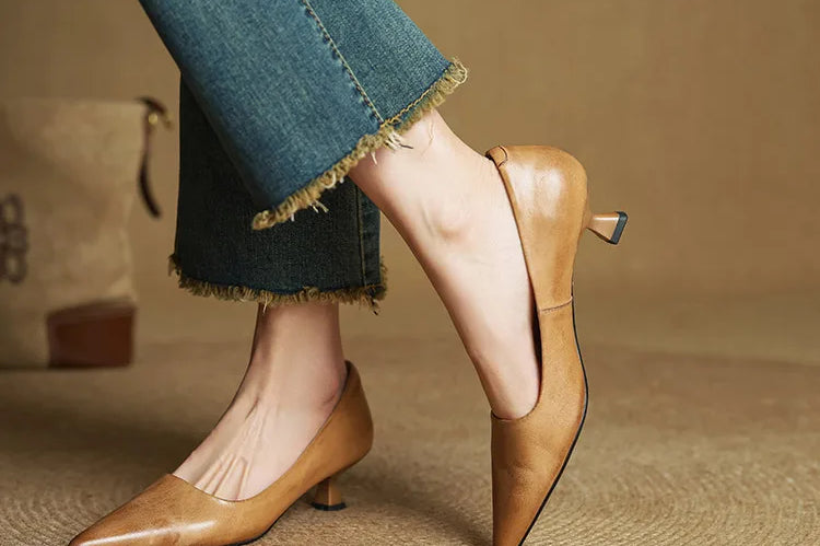 Yanil Genuine Leather Heels