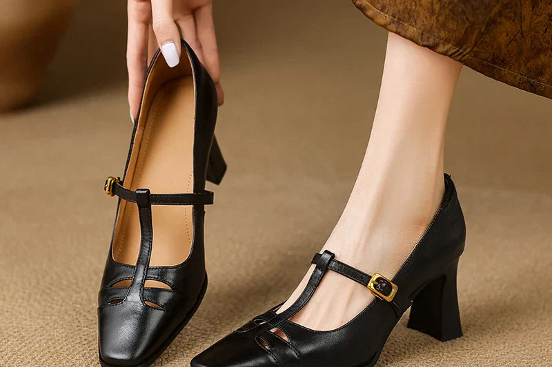 Tyla Genuine Leather Heels