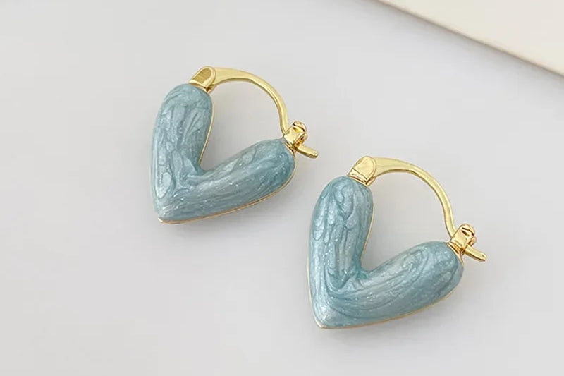 Graceful Heart Hoop Earrings