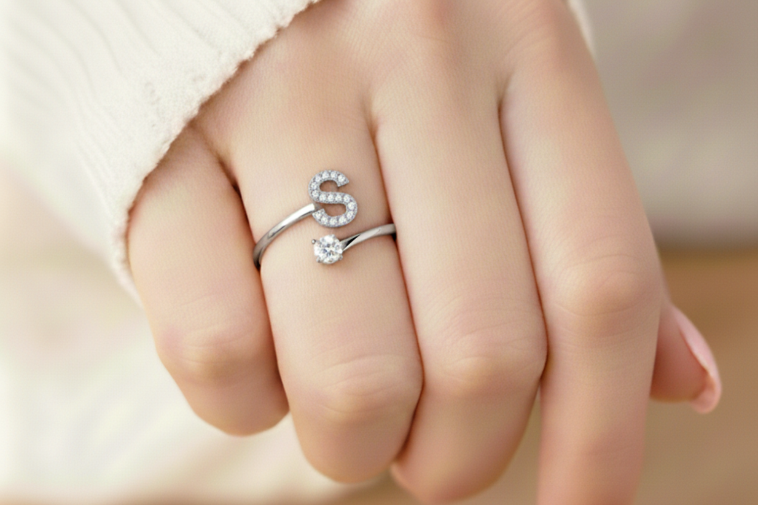 Charming Custom Initial Ring