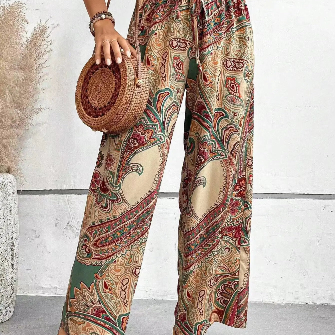 Olivia™ - Vintage Printed Wide-leg Pants