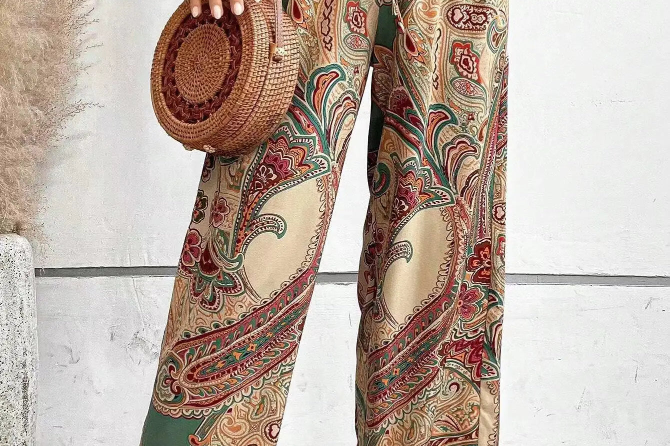 Olivia™ - Vintage Printed Wide-leg Pants