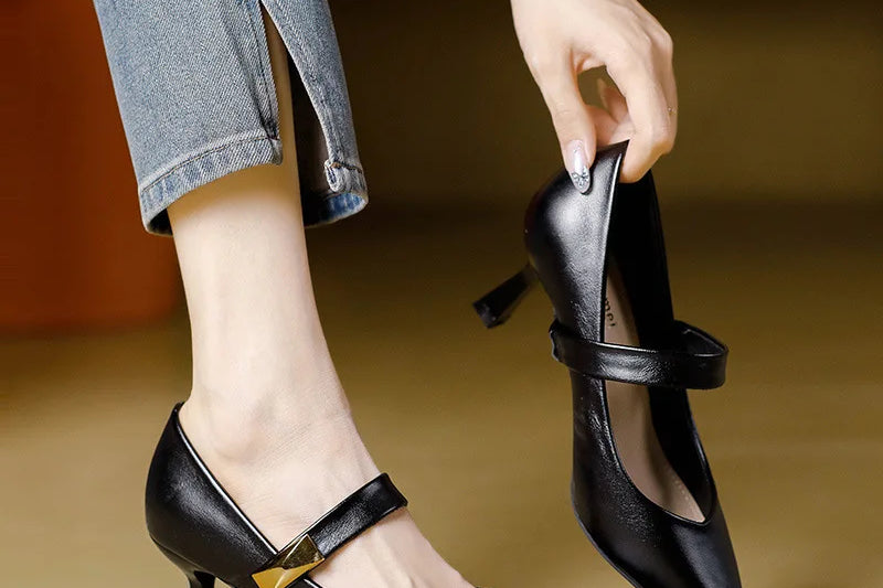 Melta Genuine Leather Heels